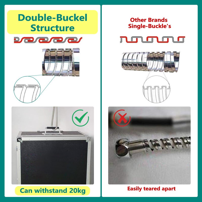 TRIPHIL Kink-free Shower Hoses Extra-long for Handheld Showerhead Hose Replacement Flexible Metal Shower Tube Extension Anti-twist 2 Brass Connectors Stainless Steel Sleeve Chrome 79 Inches - Image 3